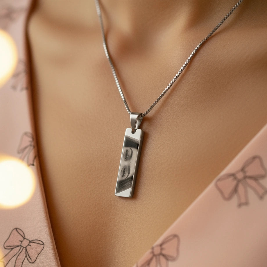 Personalized Eyes Engraved Necklace