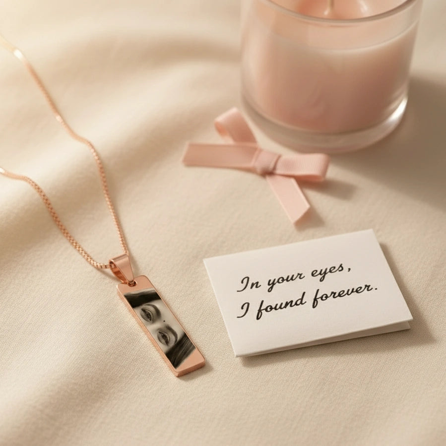 Personalized Eyes Engraved Necklace