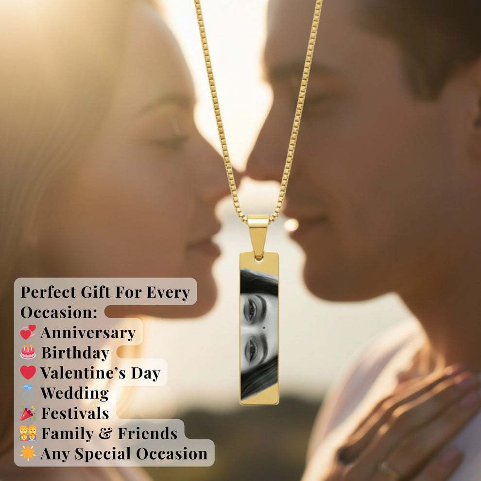 Personalized Eyes Engraved Necklace