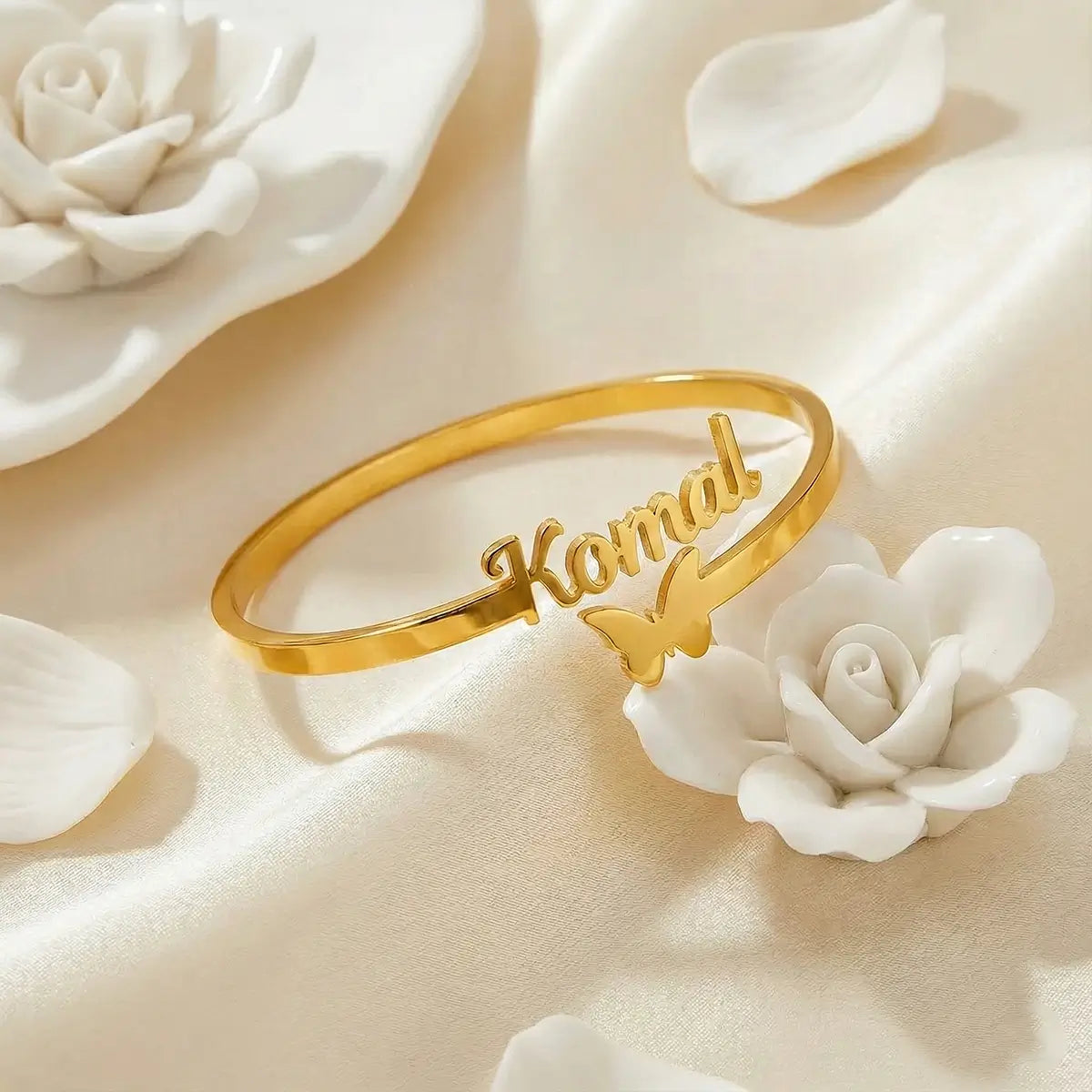 Custom Butterfly Name Bracelet