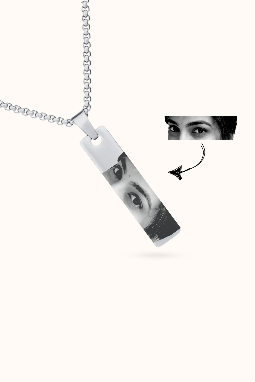 Personalized Eyes Engraved Necklace