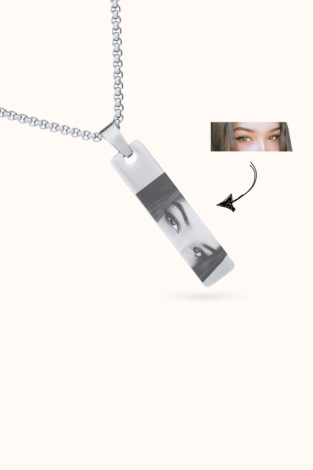Personalized Eyes Engraved Necklace