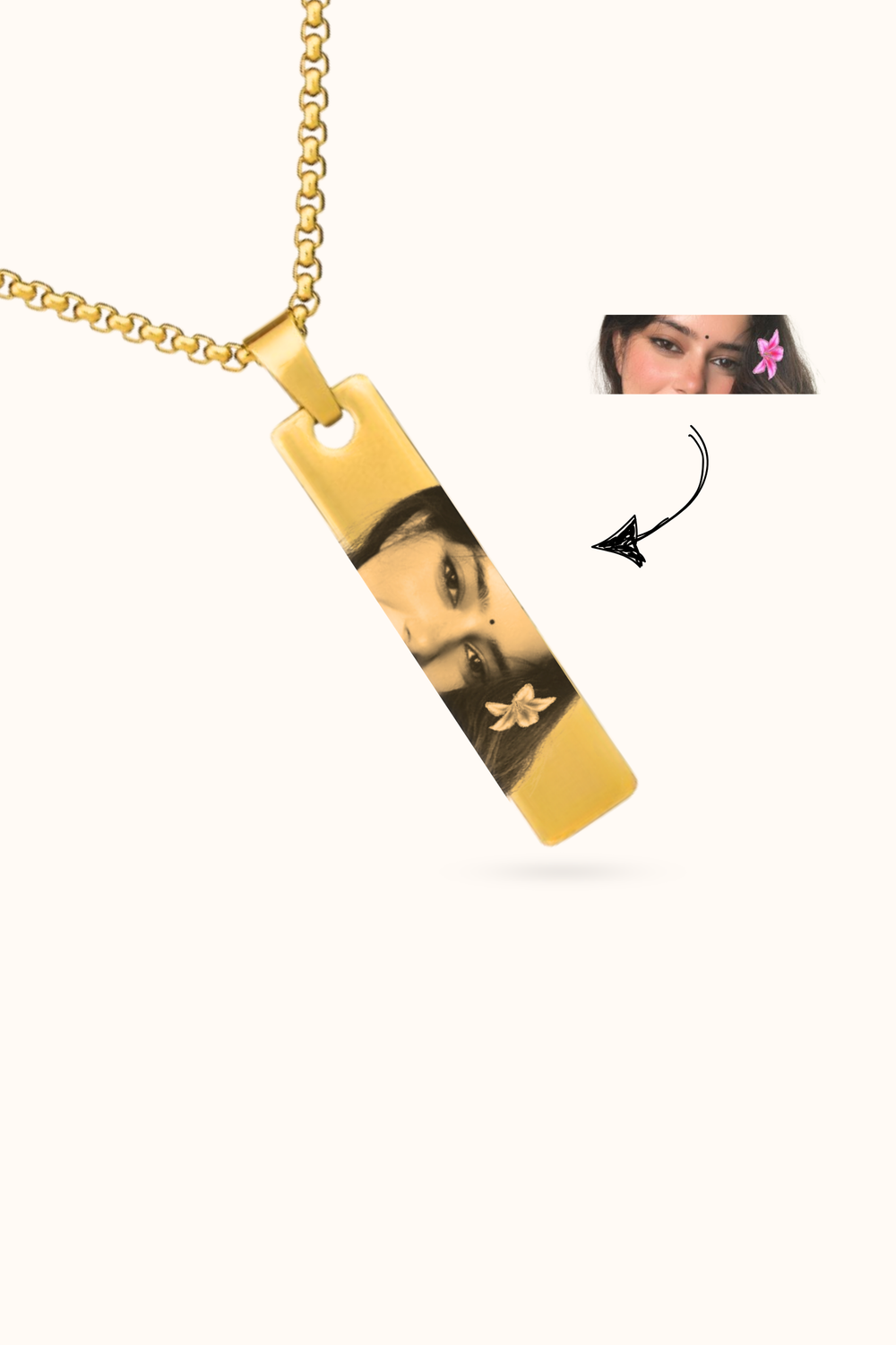 Personalized Eyes Engraved Necklace