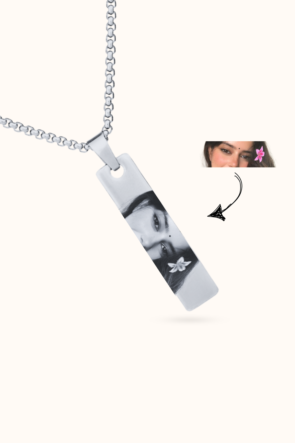 Personalized Eyes Engraved Necklace