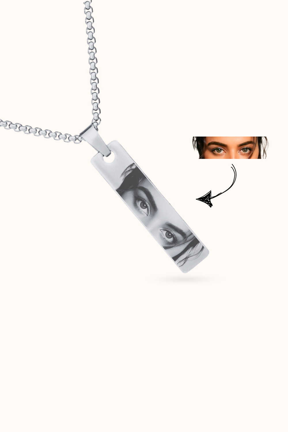 Personalized Eyes Engraved Necklace