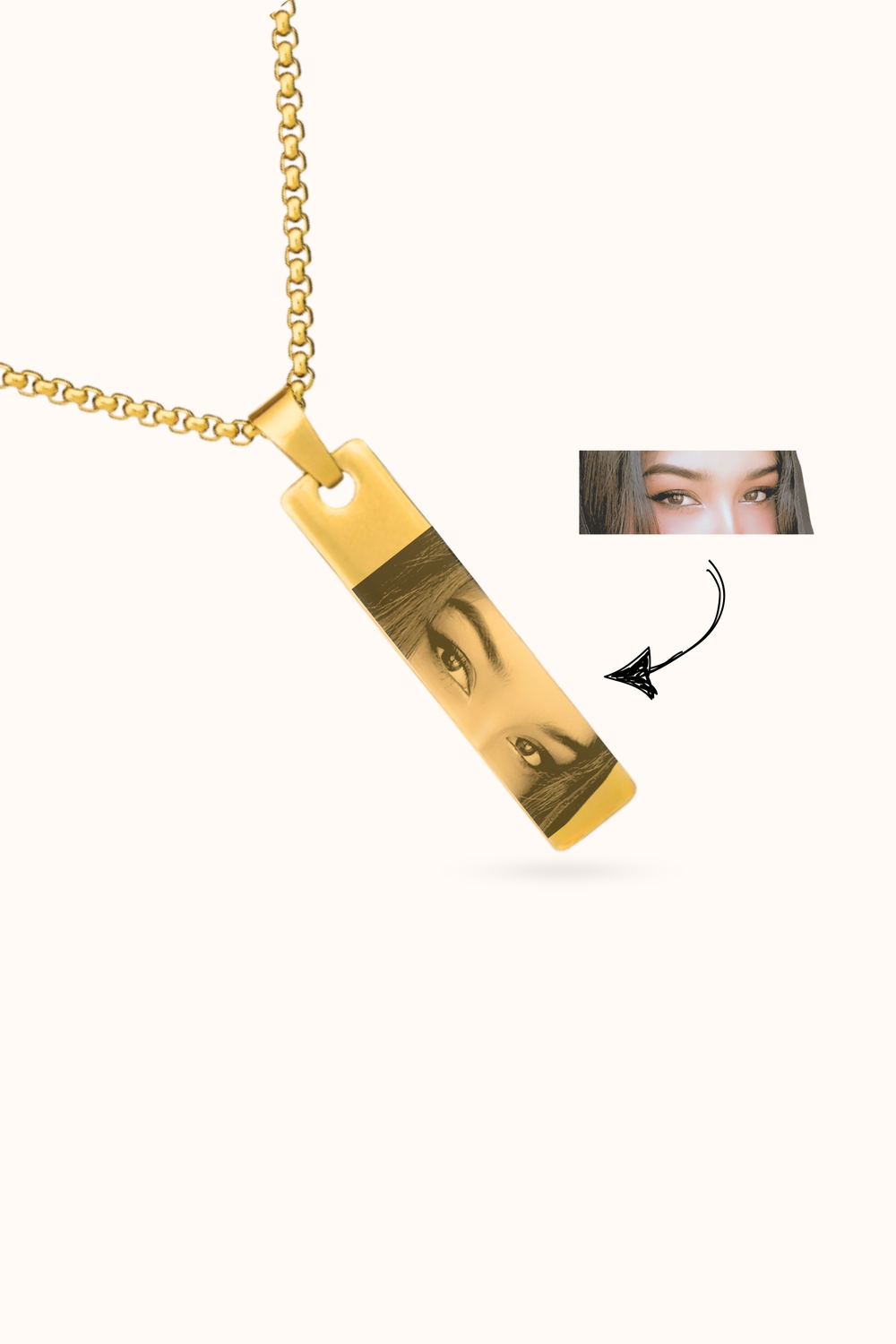 Personalized Eyes Engraved Necklace