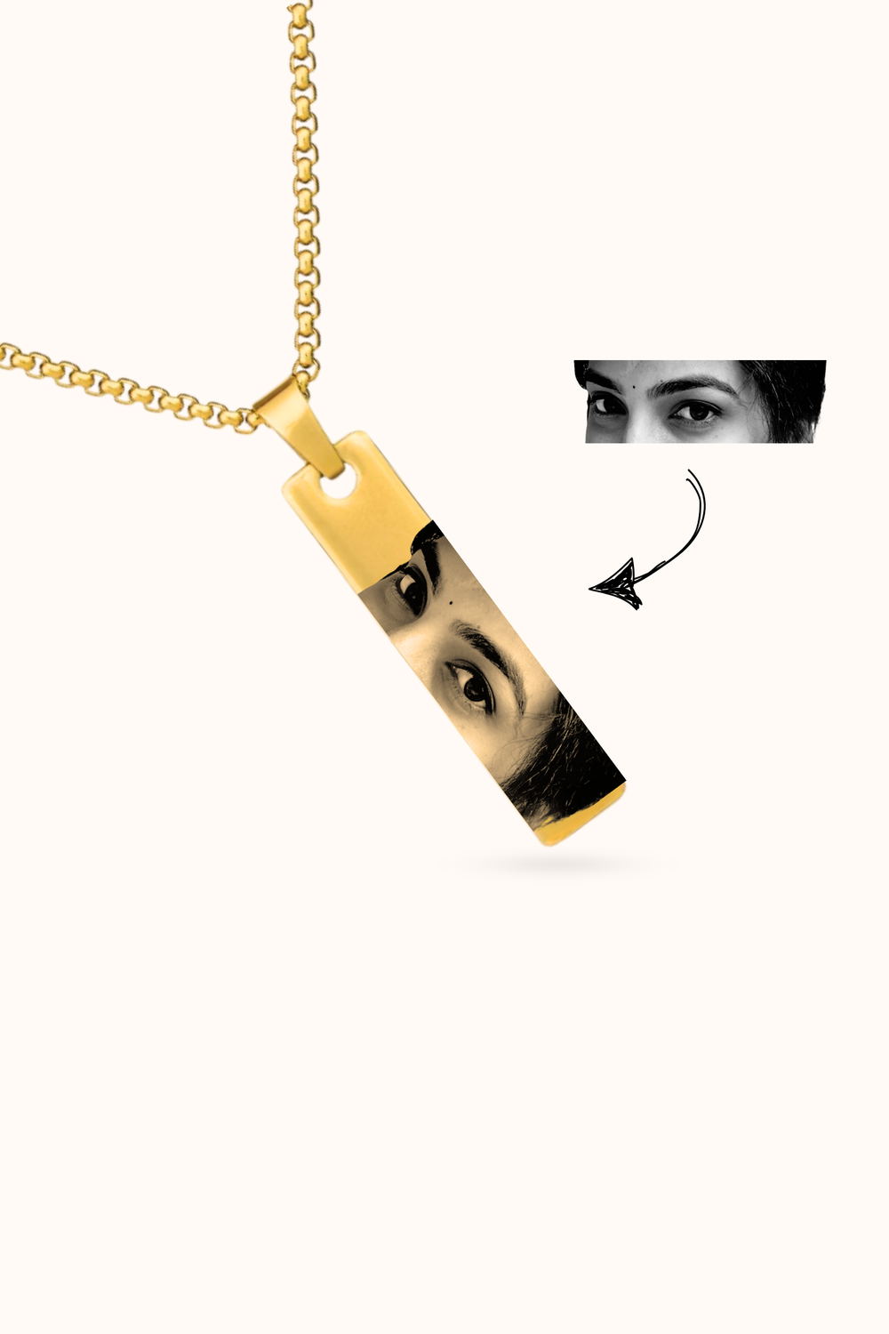 Personalized Eyes Engraved Necklace