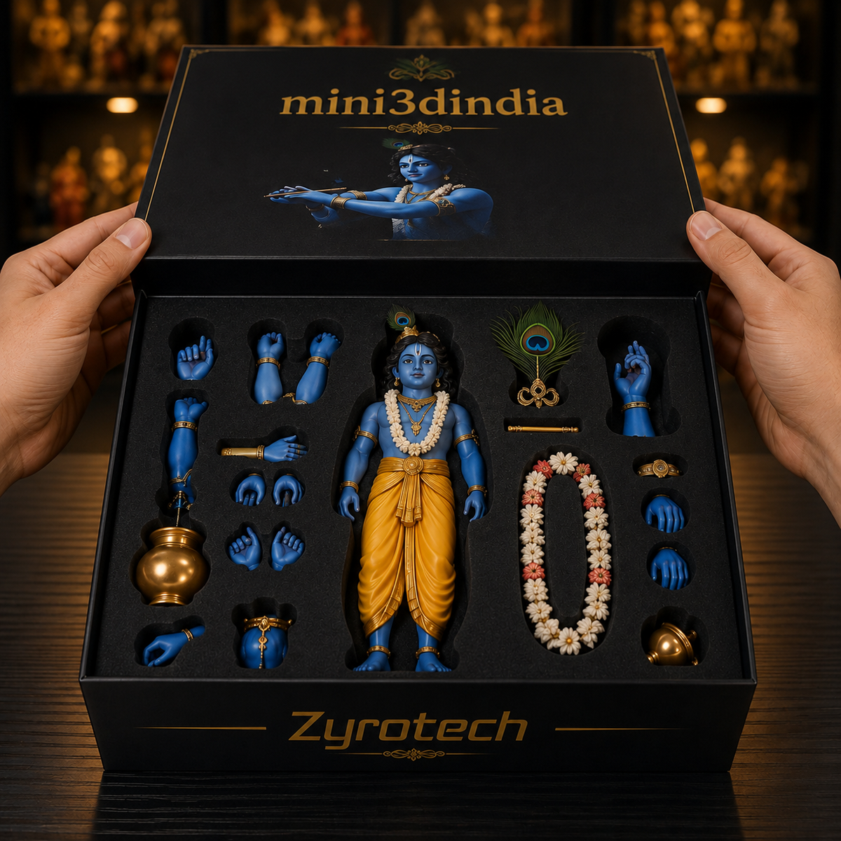 3d Little Krishna Idol with Shivling